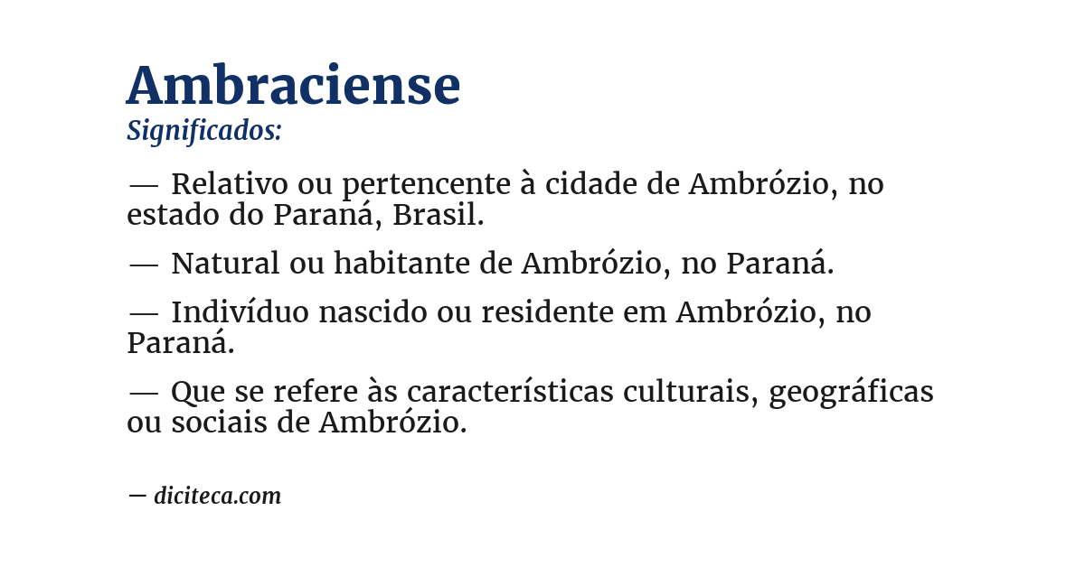 Significado de ambraciense