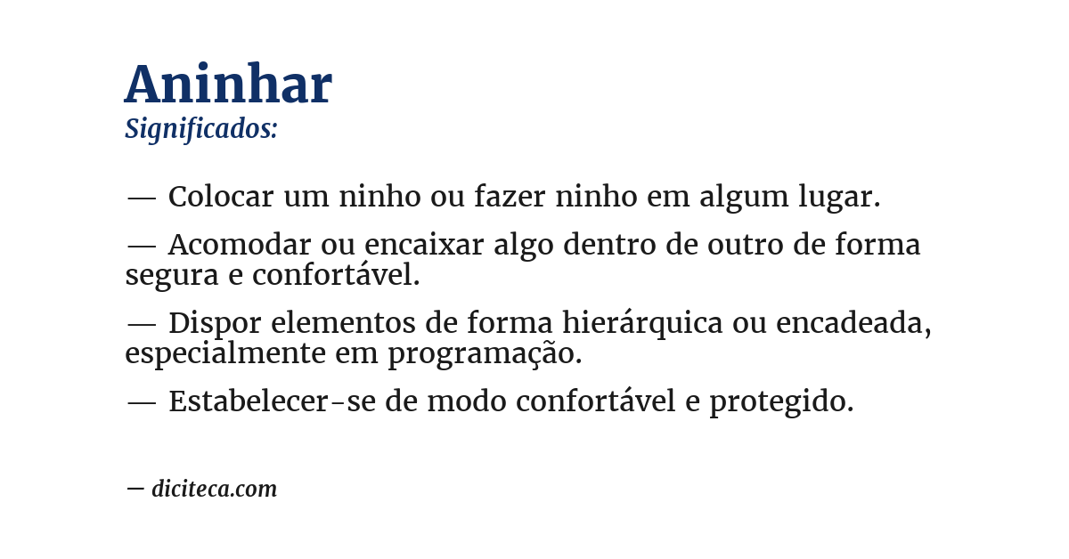 Significado de aninhar