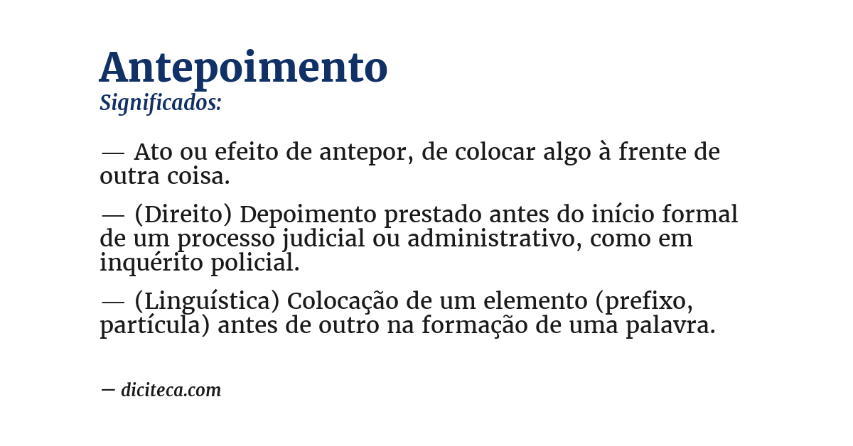 Significado de antepoimento
