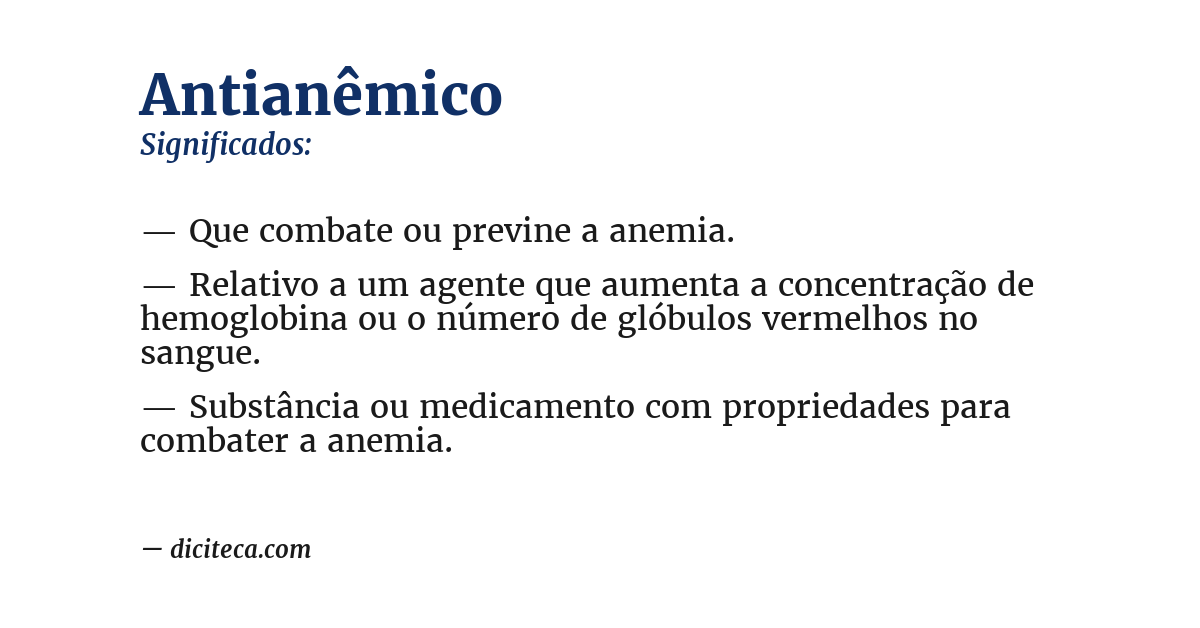 Significado de antianêmico