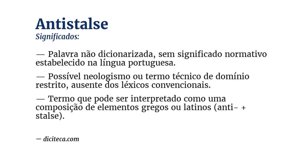 Significado de antistalse