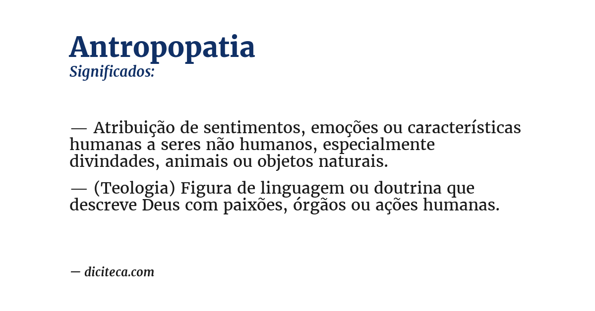 Significado de antropopatia