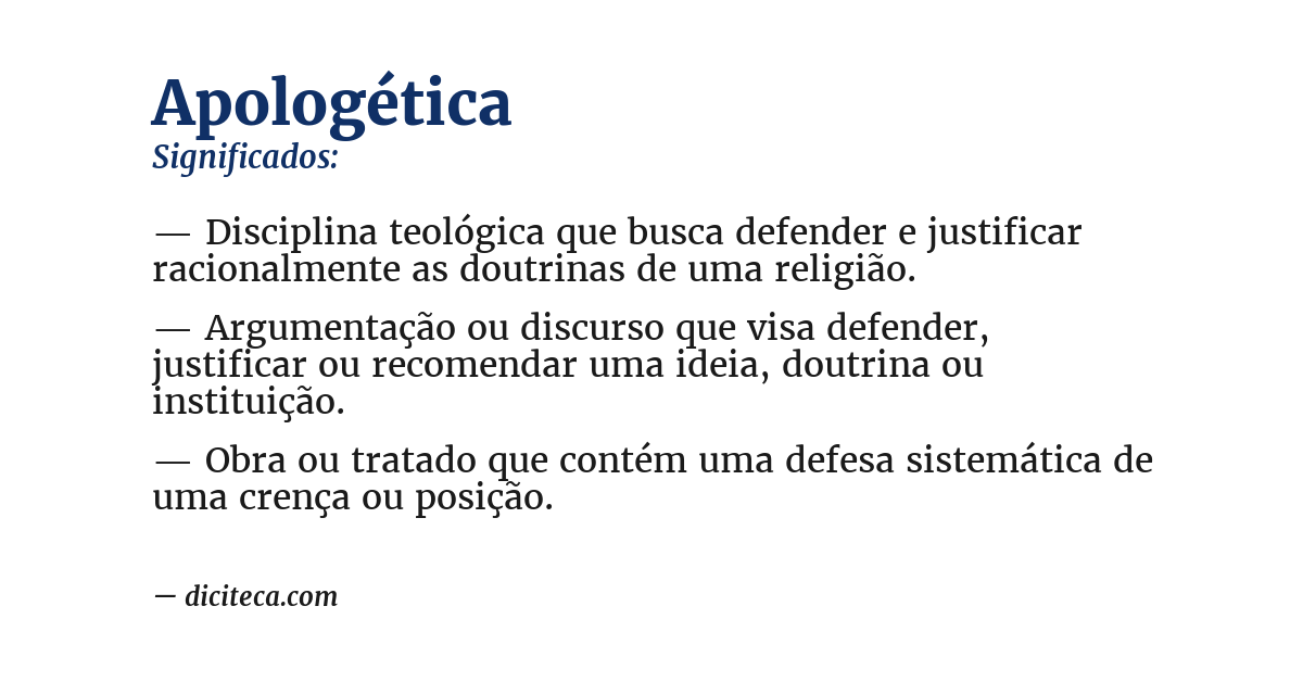 Significado de apologética