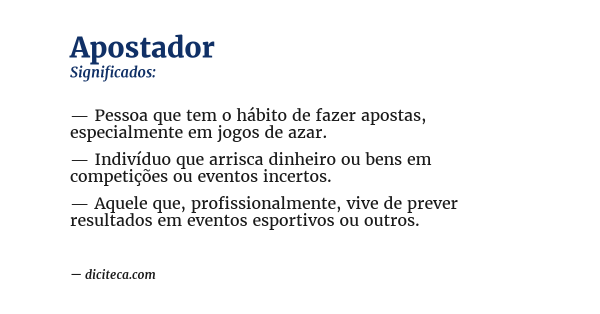 Significado de apostador