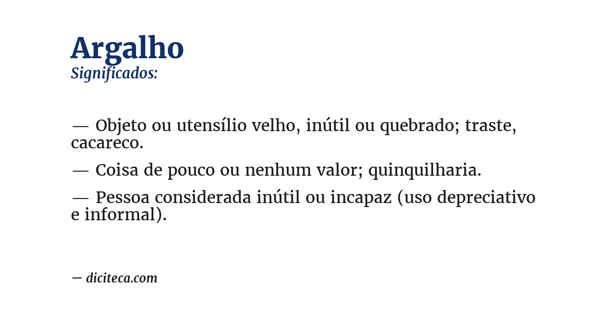 Significado de argalho