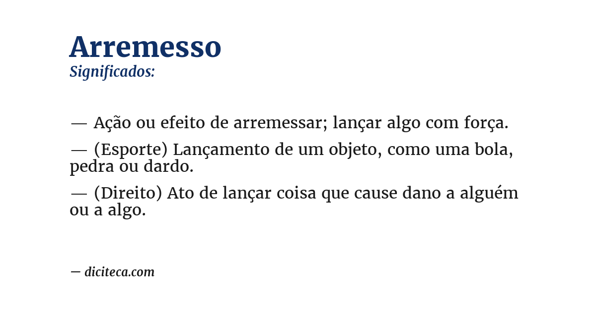 Significado de arremesso