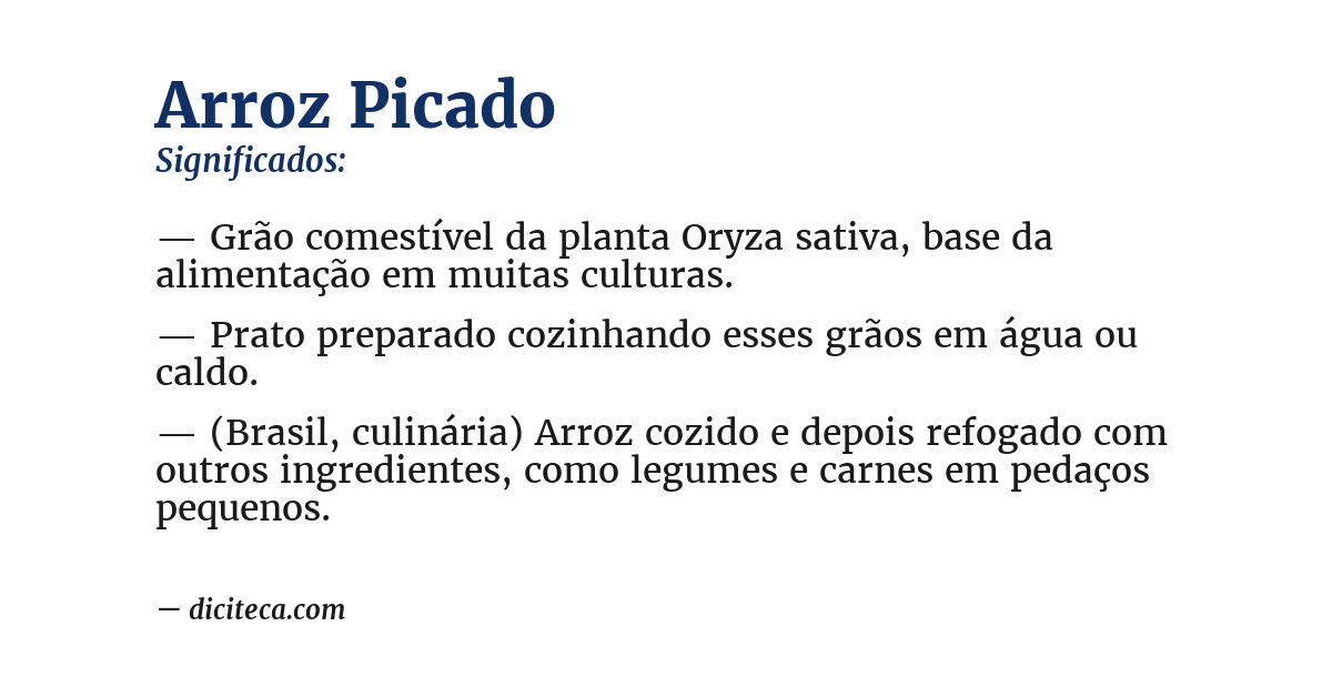 Significado de arroz picado