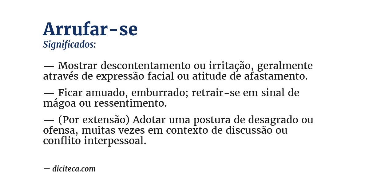 Significado de arrufar-se