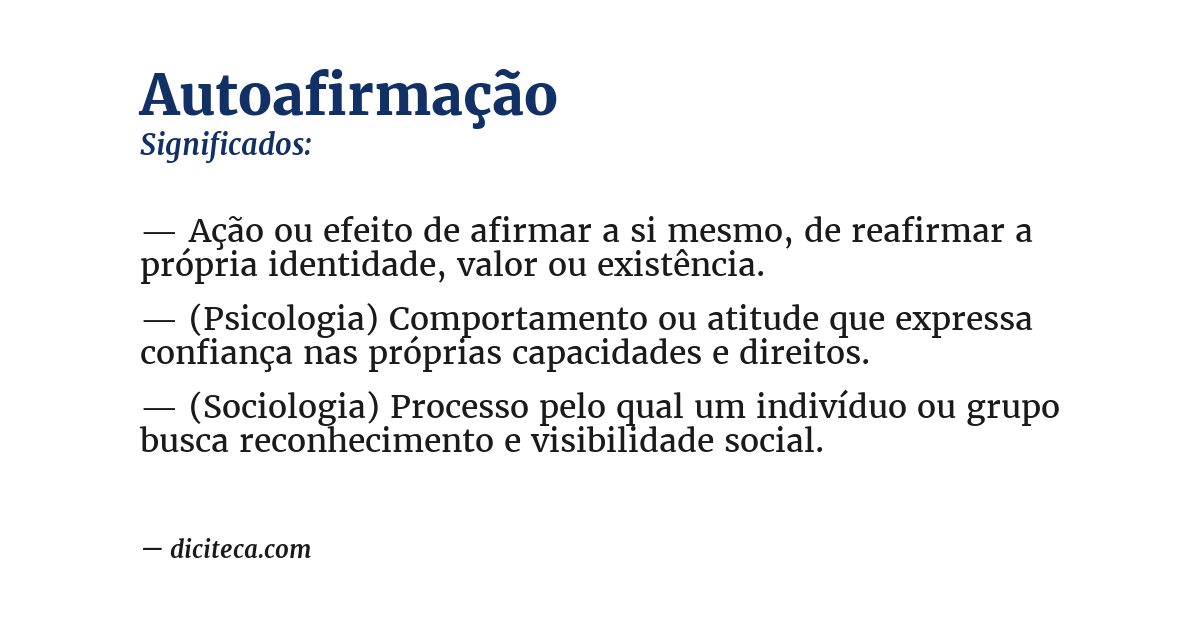 Significado de autoafirmação