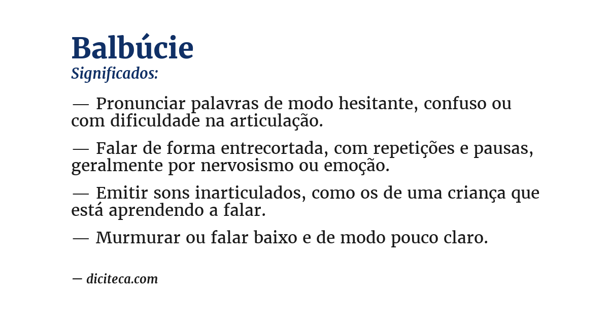 Significado de balbúcie
