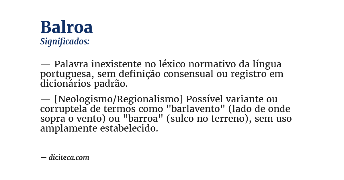 Significado de balroa
