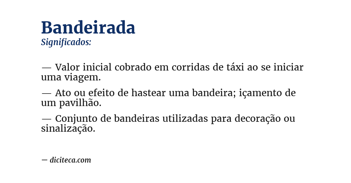 Significado de bandeirada
