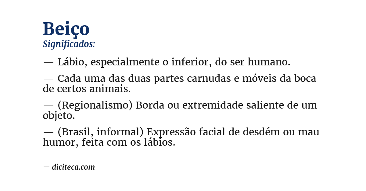 Significado de beiço