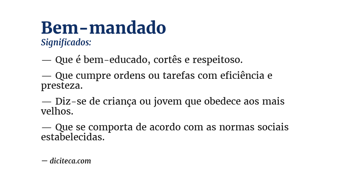 Significado de bem-mandado
