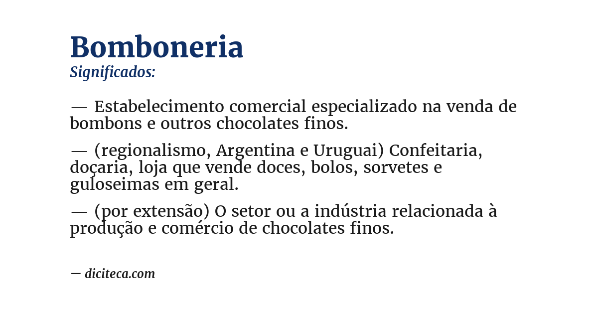 Significado de bomboneria