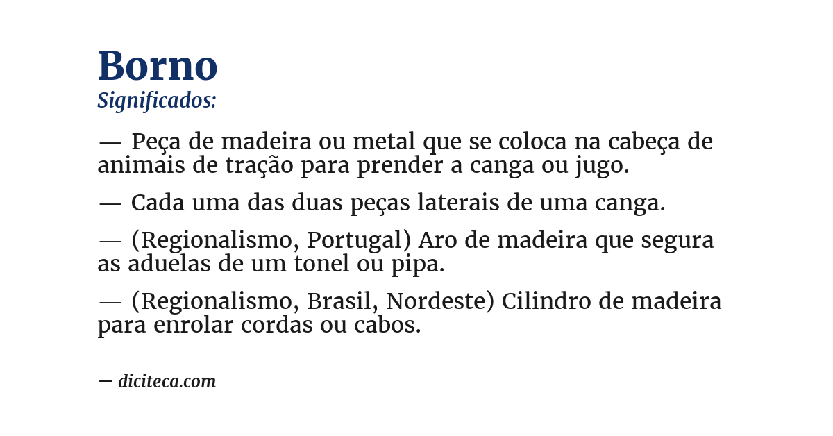 Significado de borno