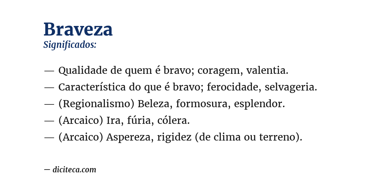 Significado de braveza
