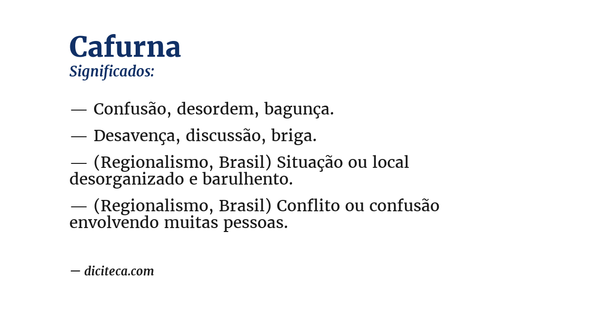 Significado de cafurna