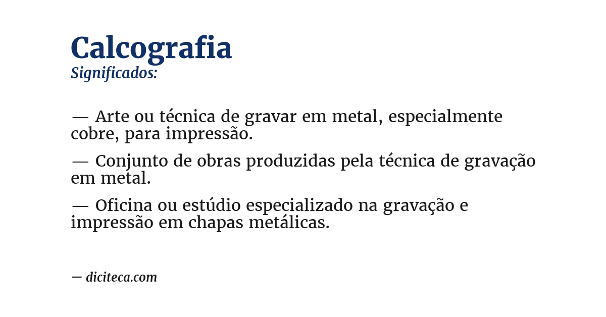 Significado de calcografia