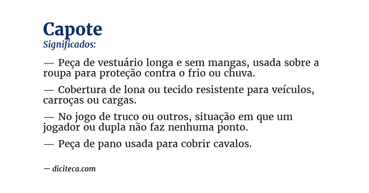 Significado de capote