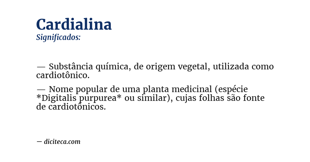 Significado de cardialina