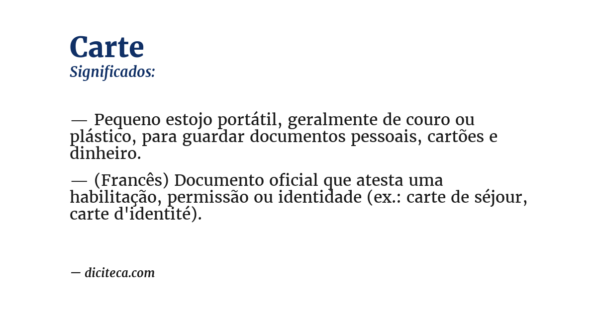 Significado de carte