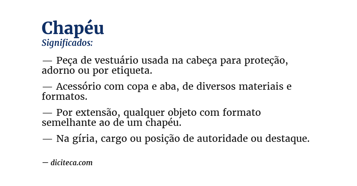 Significado de chapéu