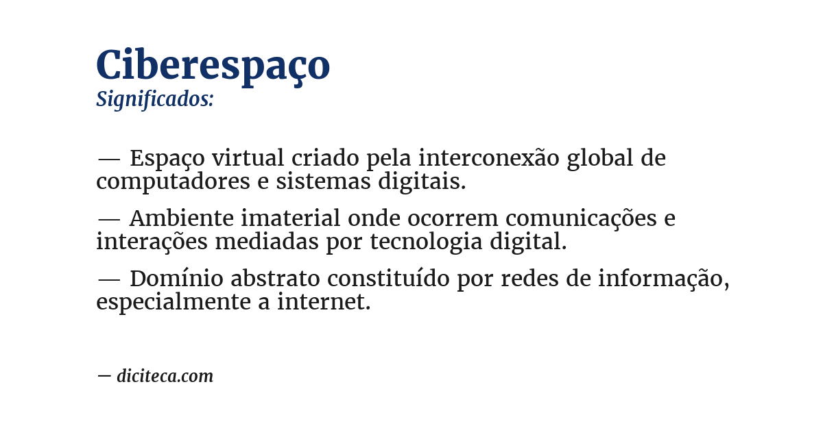 Significado de ciberespaço
