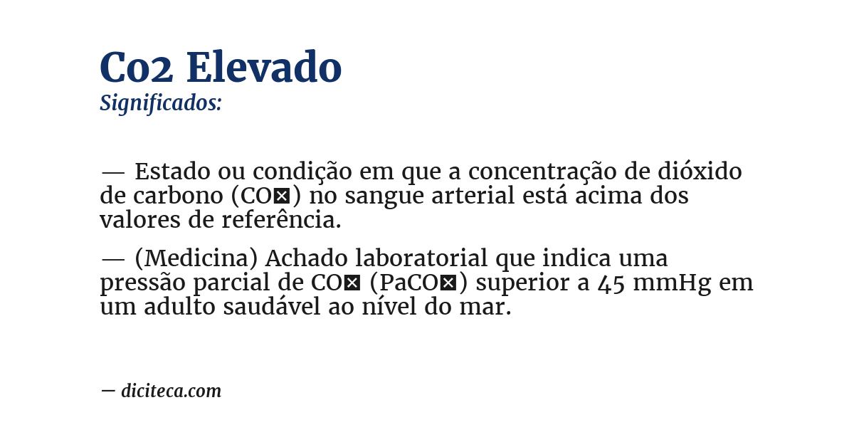 Significado de co2 elevado