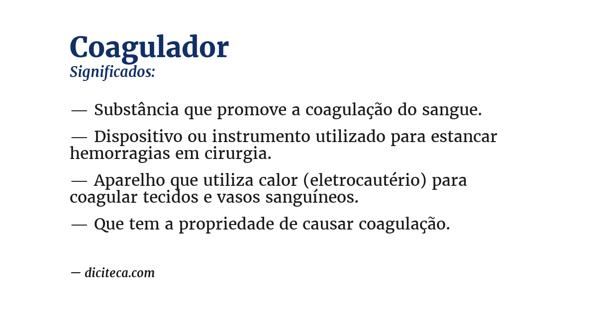 Significado de coagulador