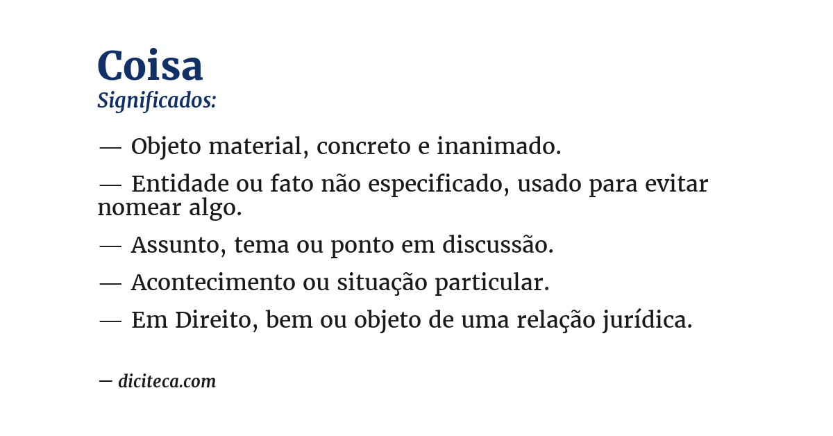 Significado de coisa