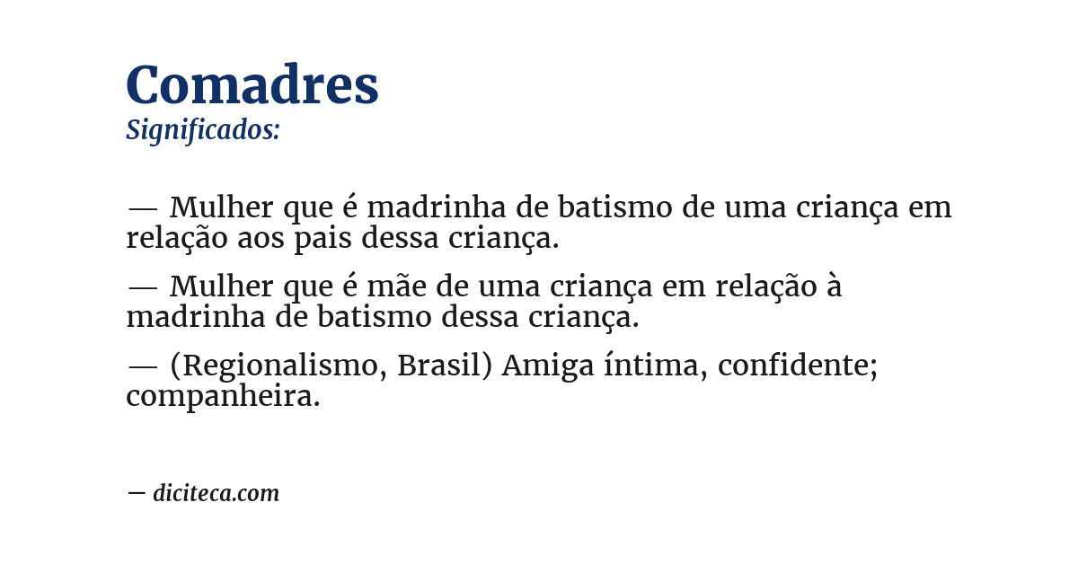 Significado de comadres