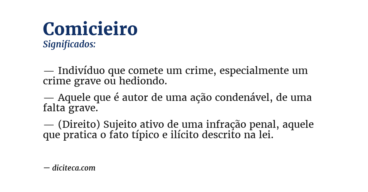 Significado de comicieiro