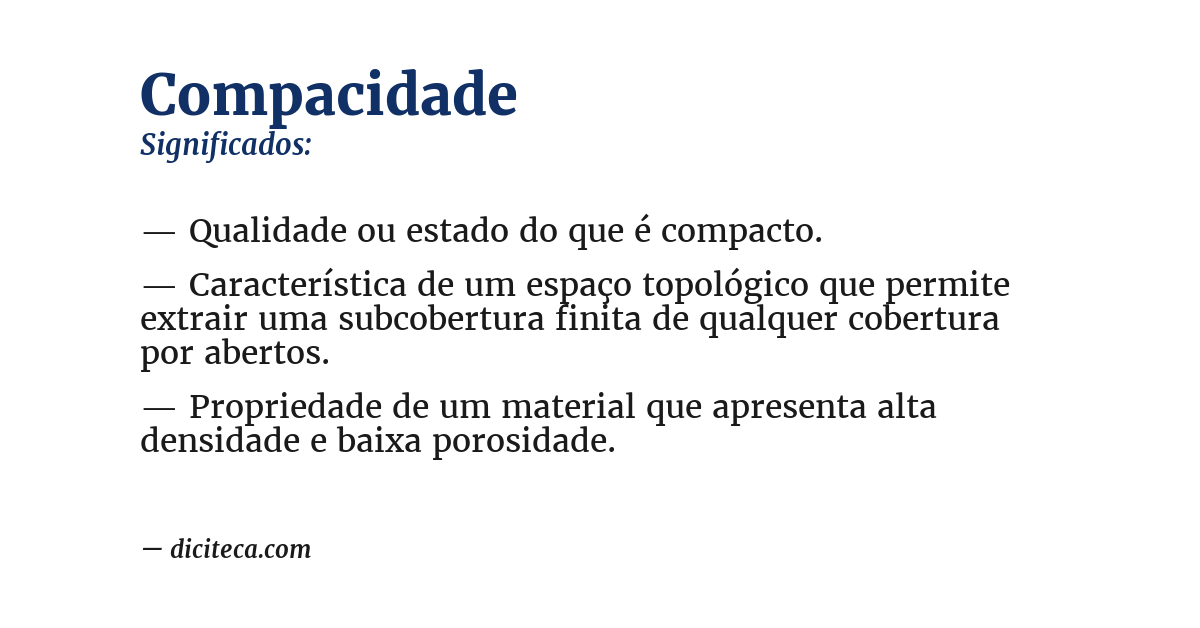 Significado de compacidade