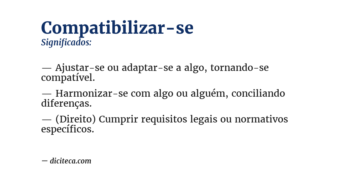 Significado de compatibilizar-se
