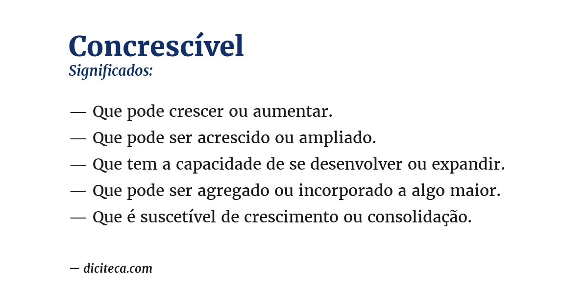 Significado de concrescível