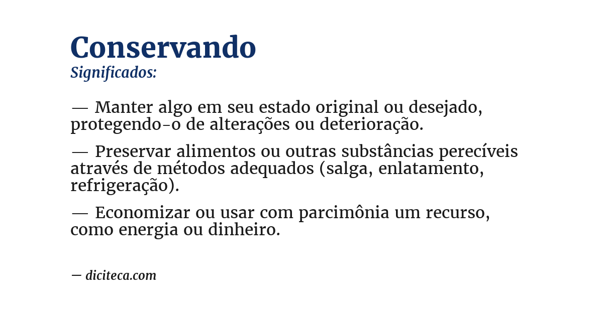 Significado de conservando