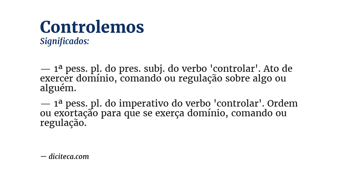Significado de controlemos