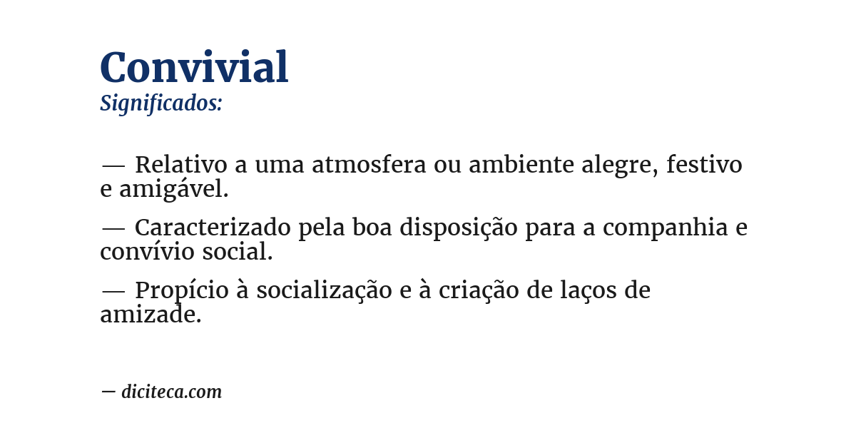 Significado de convivial