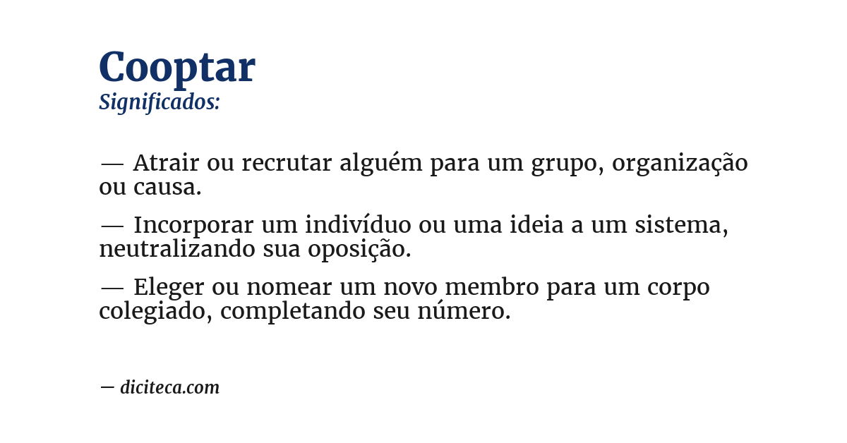 Significado de cooptar