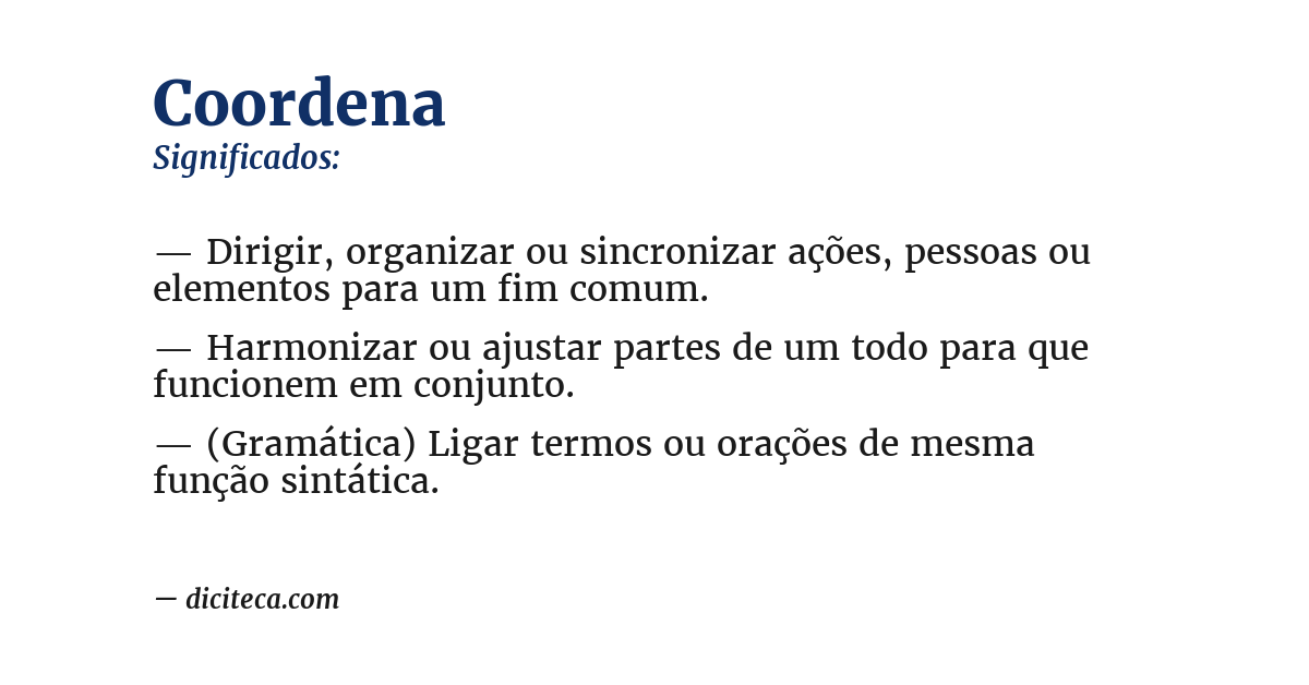Significado de coordena