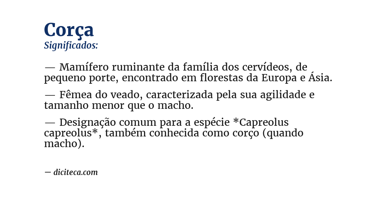 Significado de corça