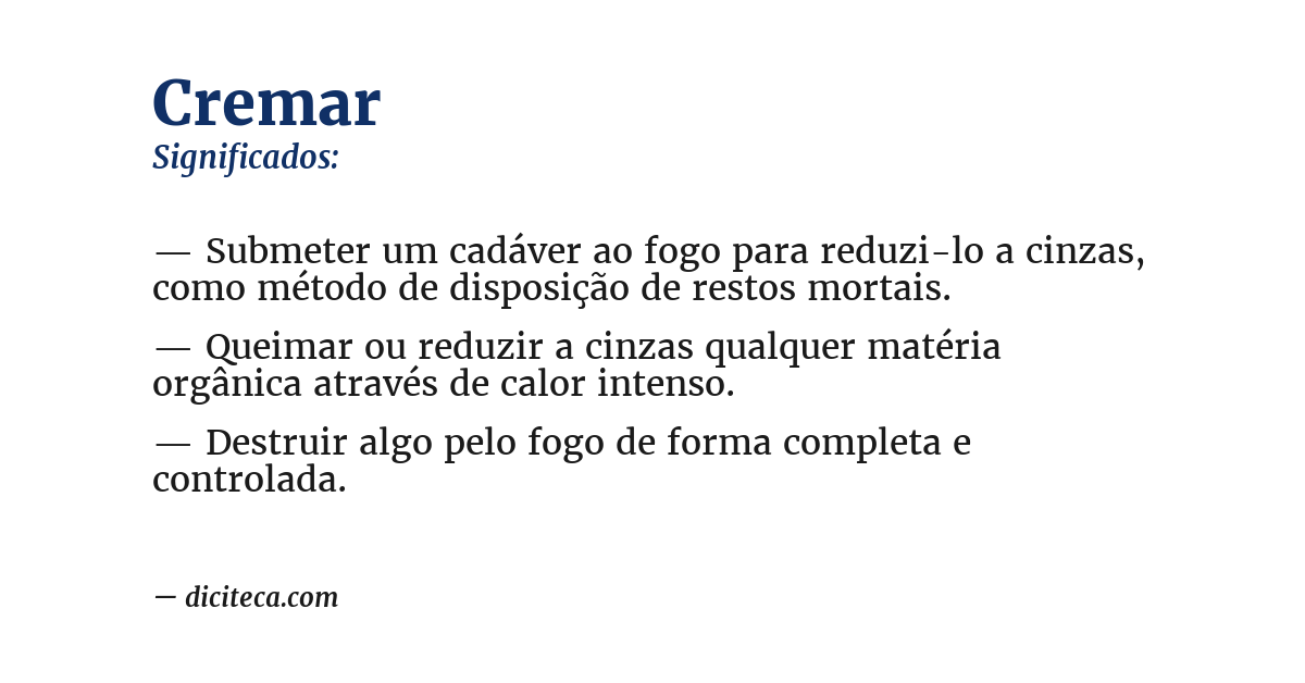 Significado de cremar