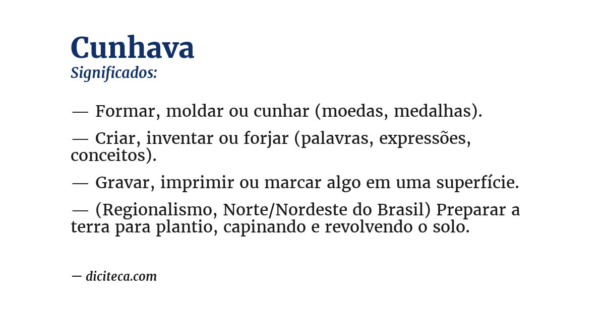 Significado de cunhava