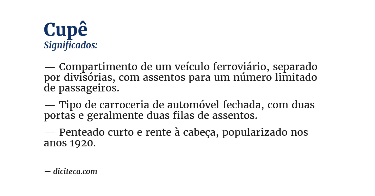 Significado de cupê
