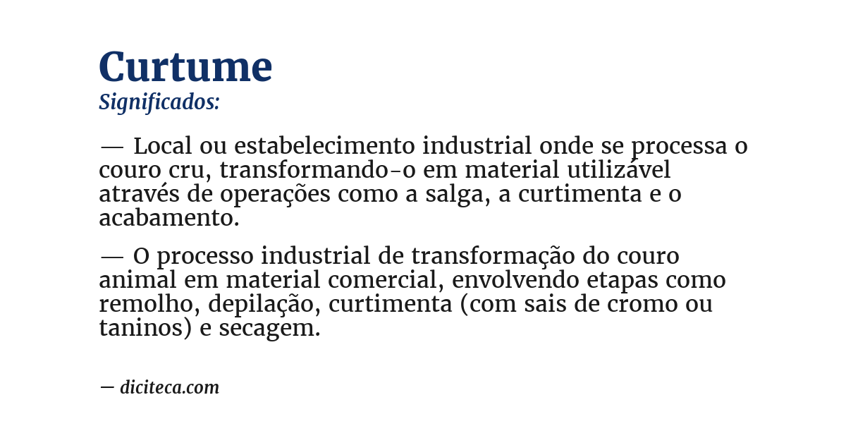 Significado de curtume