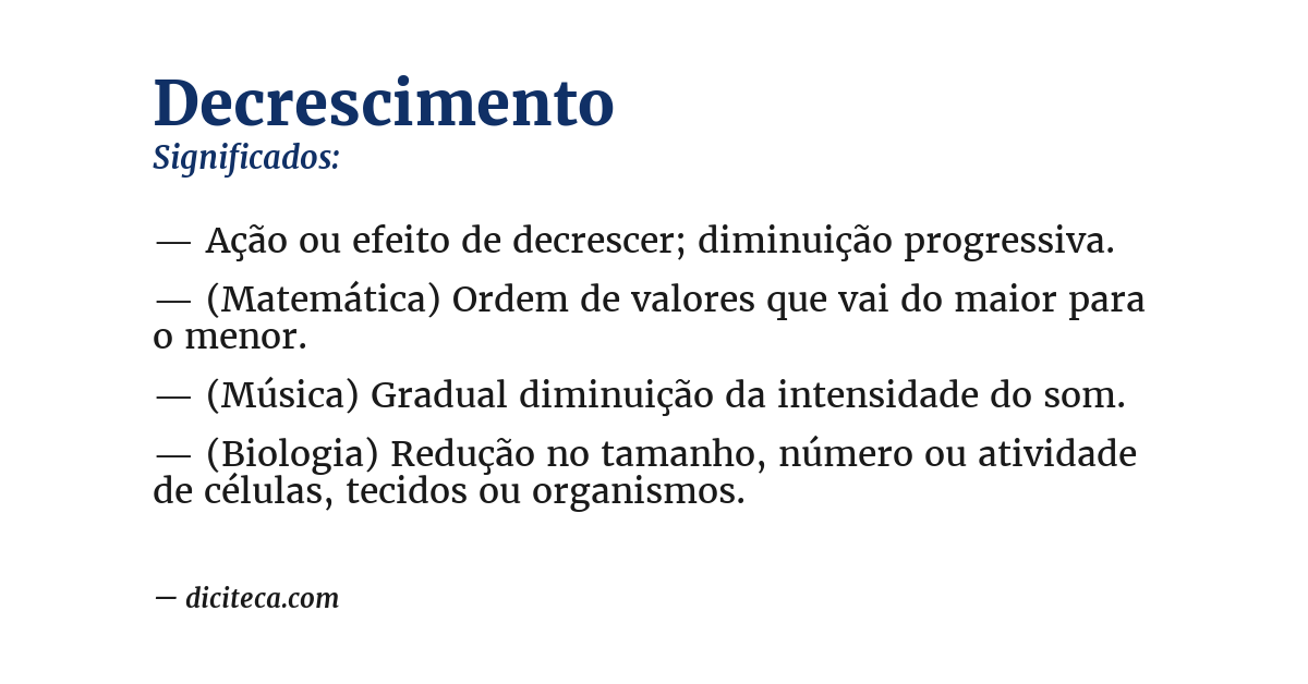 Significado de decrescimento