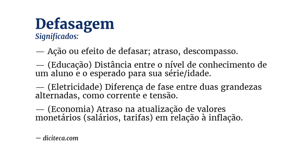 Significado de defasagem