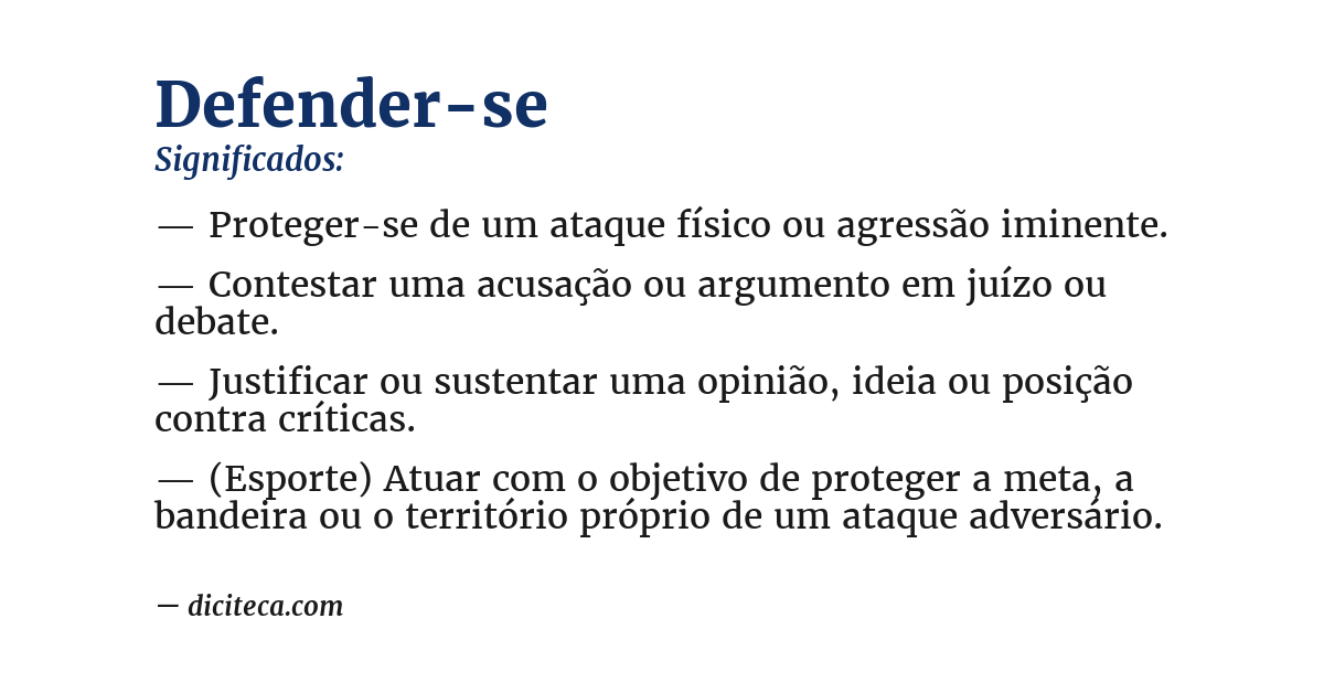 Significado de defender-se