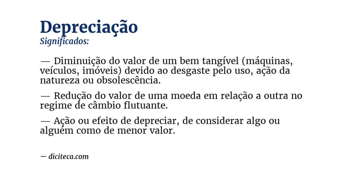 Significado de depreciação